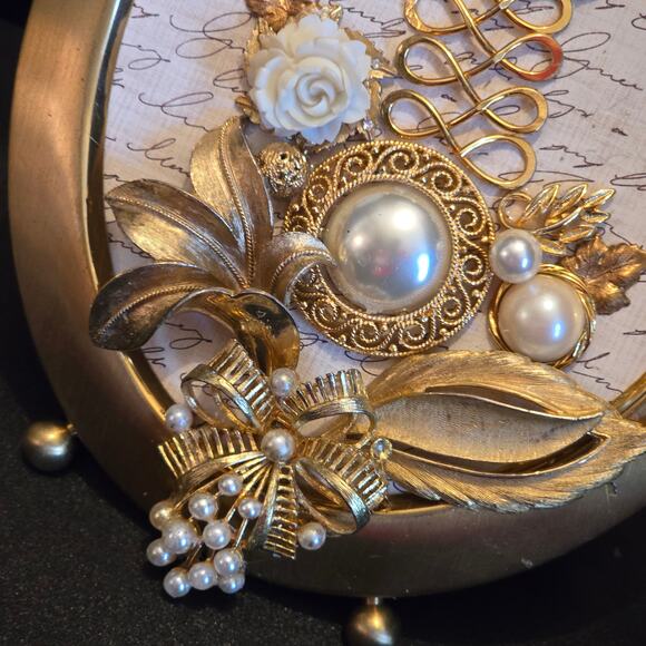 Hand Crafted Framed Jewelry Art 6.5"W x 8.25"H - Picture 4 of 5